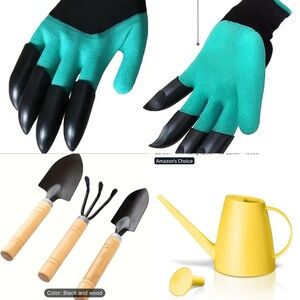 Garden Tool Set with Claw Gloves and Watering Can